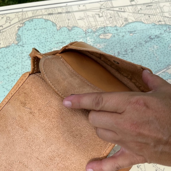 Vintage 70s Georgini Blonde Leather Wedge Purse - Picture 8 of 8